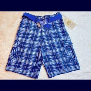 Indigo  Boys Plaid Fashion Shorts Size: 12,14